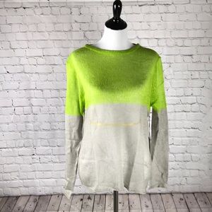 BNWT Size M Hye Park & Lune gray and lime sweater